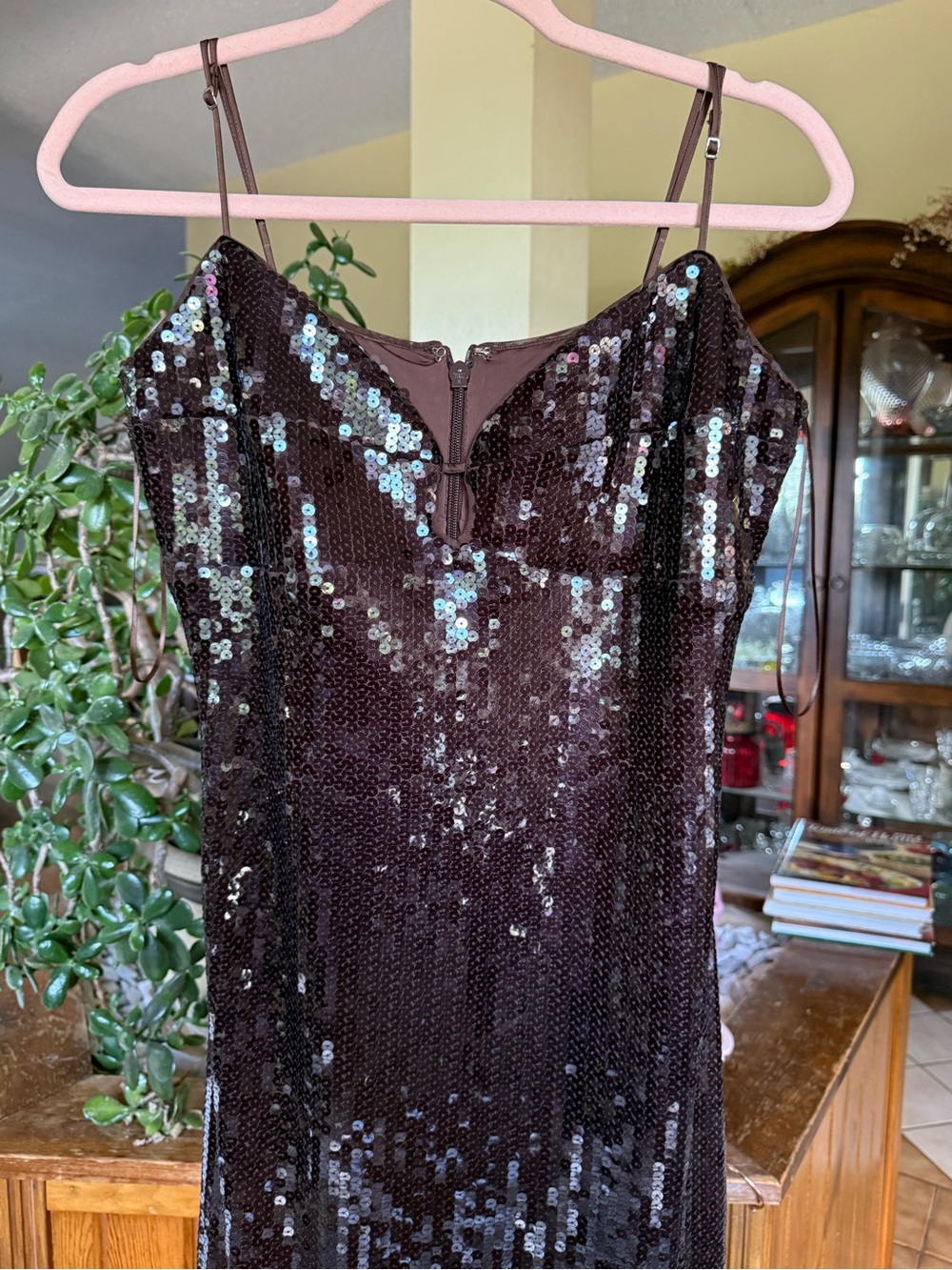 Abercrombie & Fitch Black Sequin Slip Dress